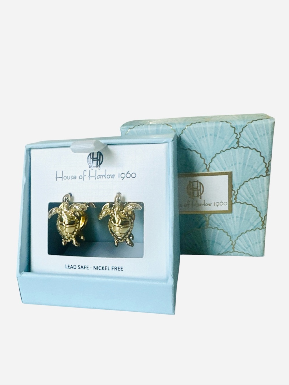 House of Harlow 1960 Gold Turtle Stud Earrings